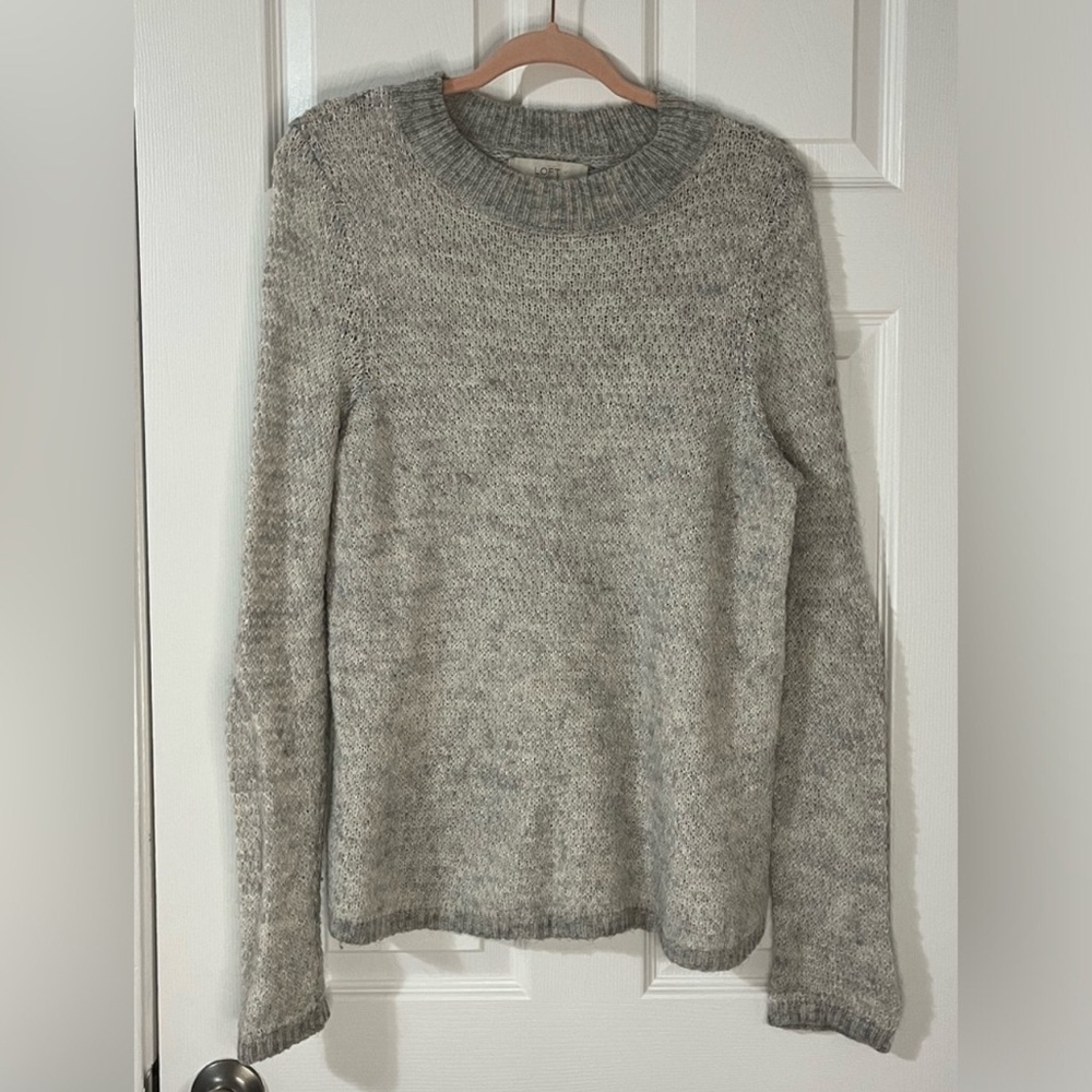 Loft grey silver knit sweater